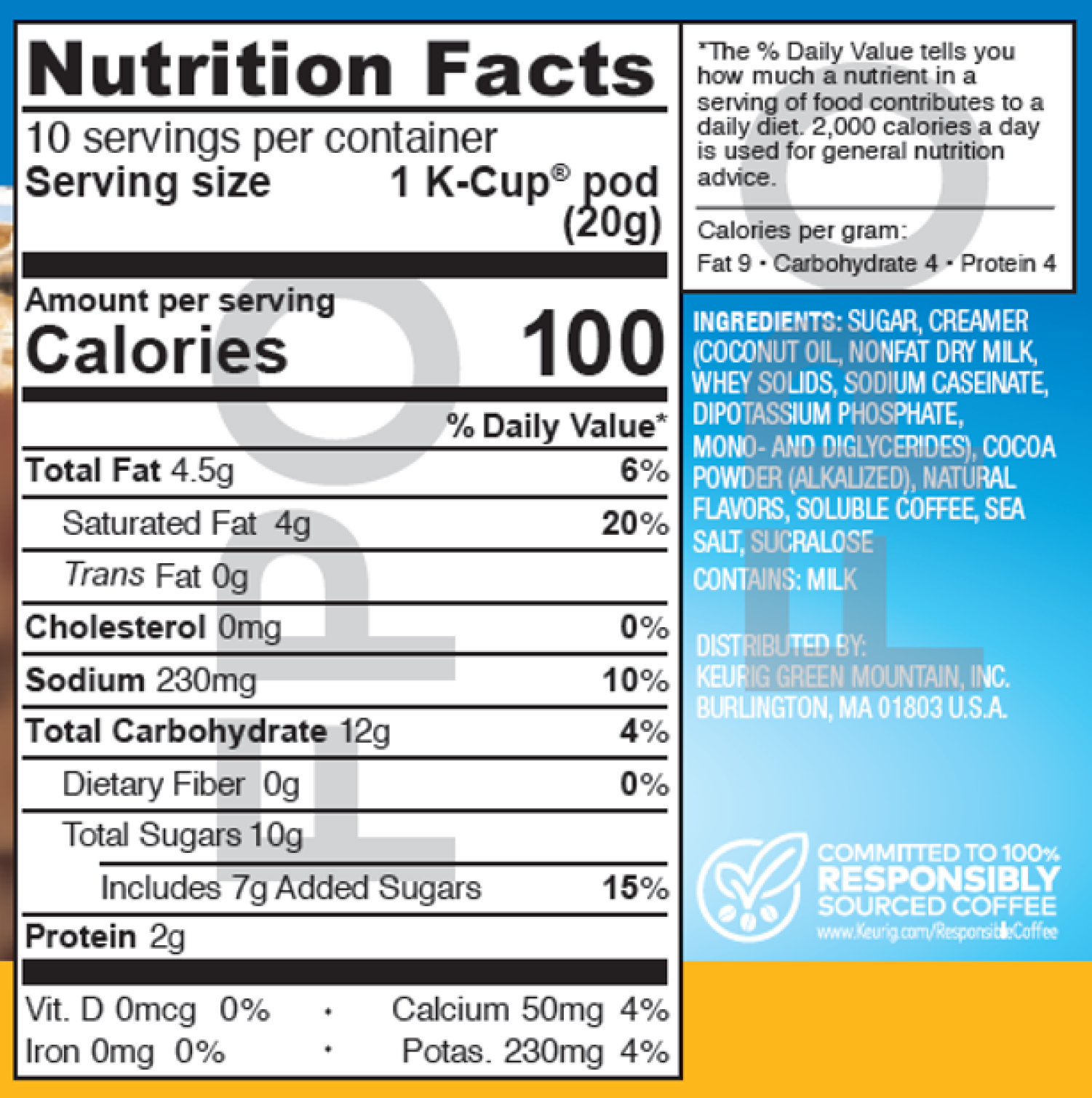 slide 2 of 5, McCafé ICED One Step Mocha Frappé, Keurig Single Serve K-Cup Pods, 10 Count, 10 ct