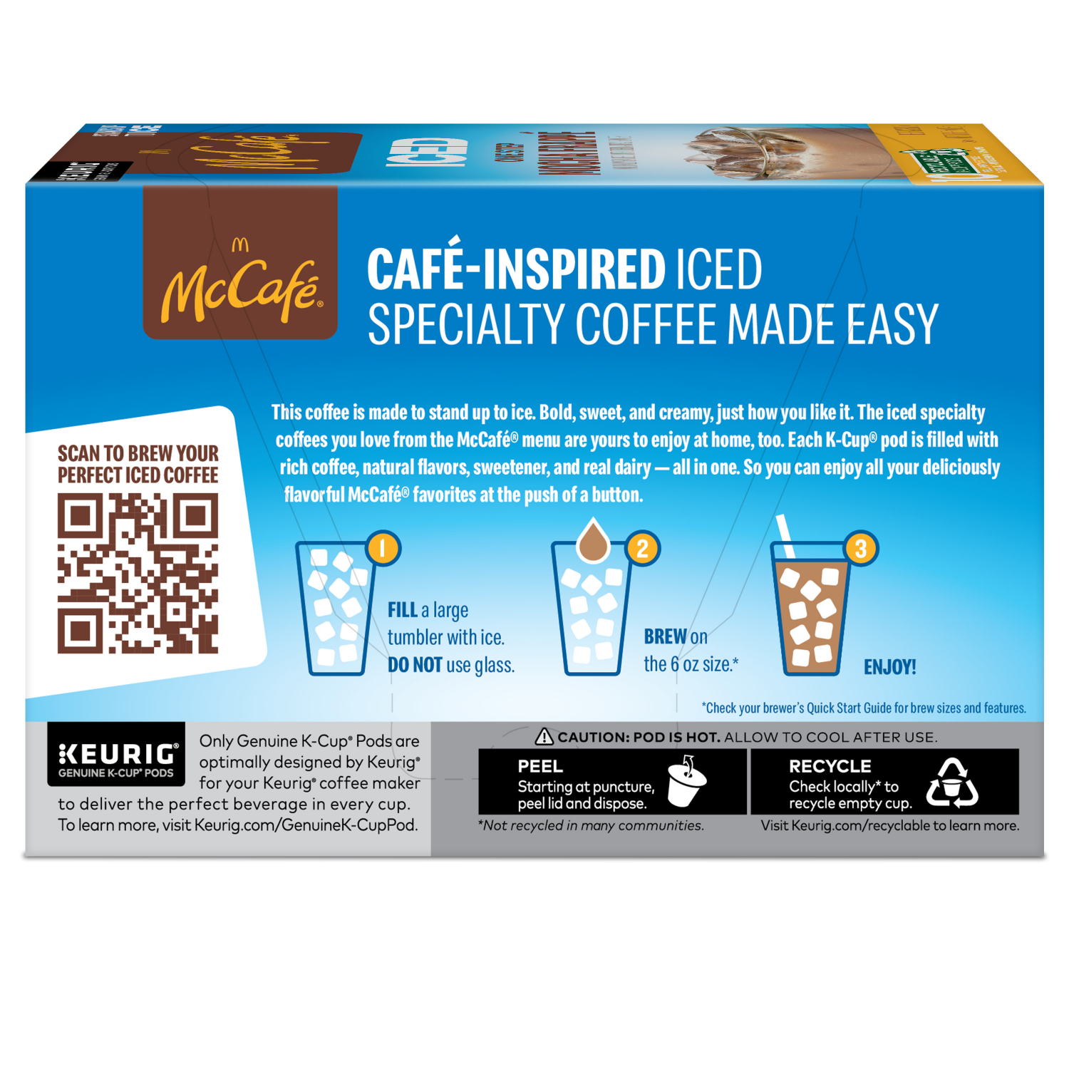 slide 4 of 5, McCafé ICED One Step Mocha Frappé, Keurig Single Serve K-Cup Pods, 10 Count, 10 ct