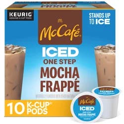 McCafé ICED One Step Mocha Frappé, Keurig Single Serve K-Cup Pods, 10 Count