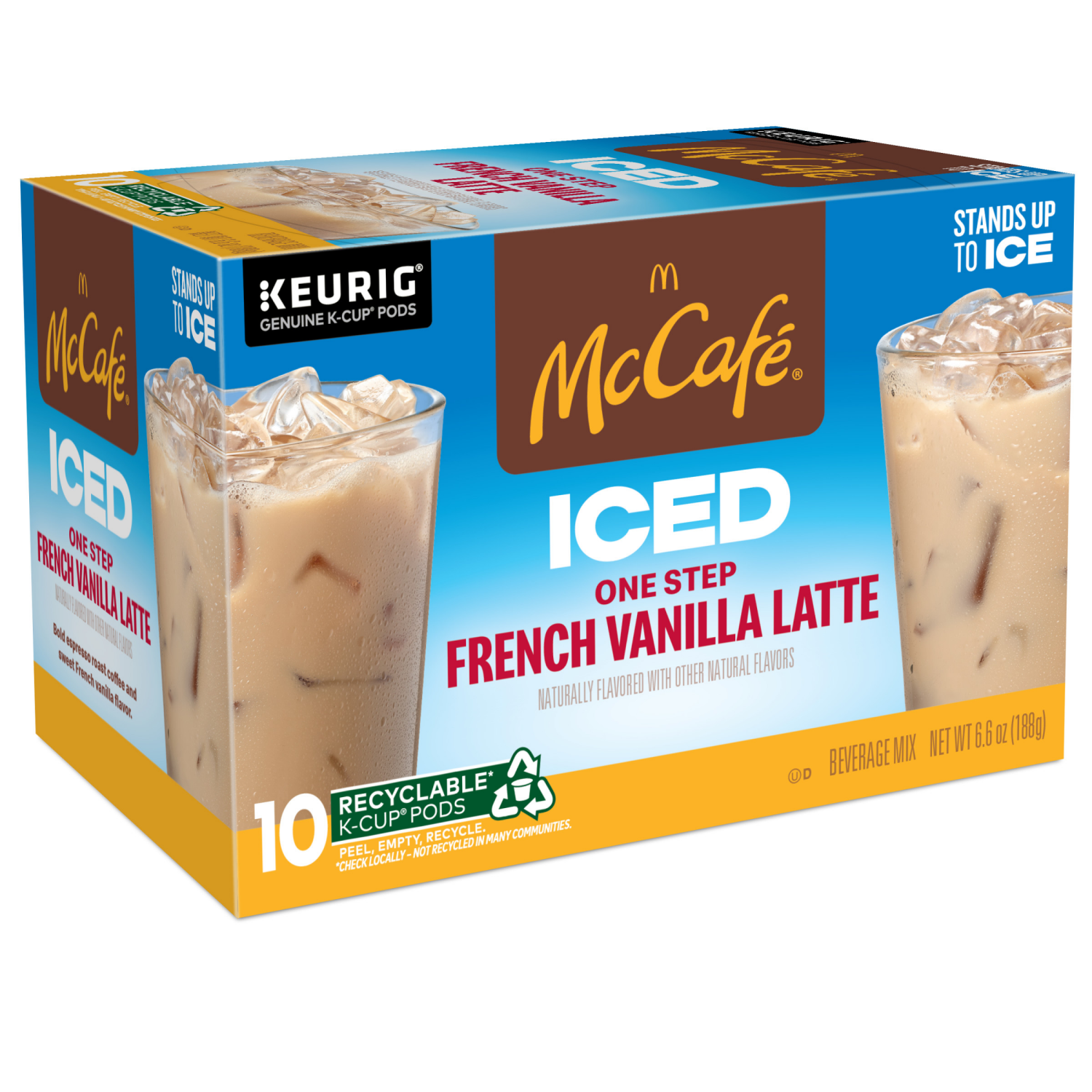 slide 4 of 8, MCCAFE McCafé ICED One Step French Vanilla Latte, Keurig Single Serve K-Cup Pods- 10 ct, 10 ct