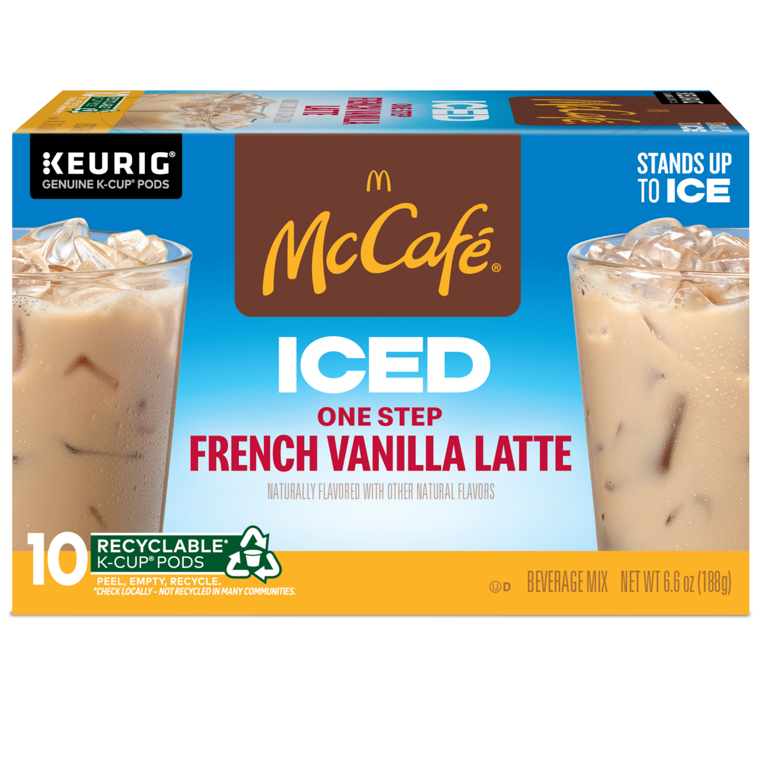 slide 6 of 8, MCCAFE McCafé ICED One Step French Vanilla Latte, Keurig Single Serve K-Cup Pods- 10 ct, 10 ct