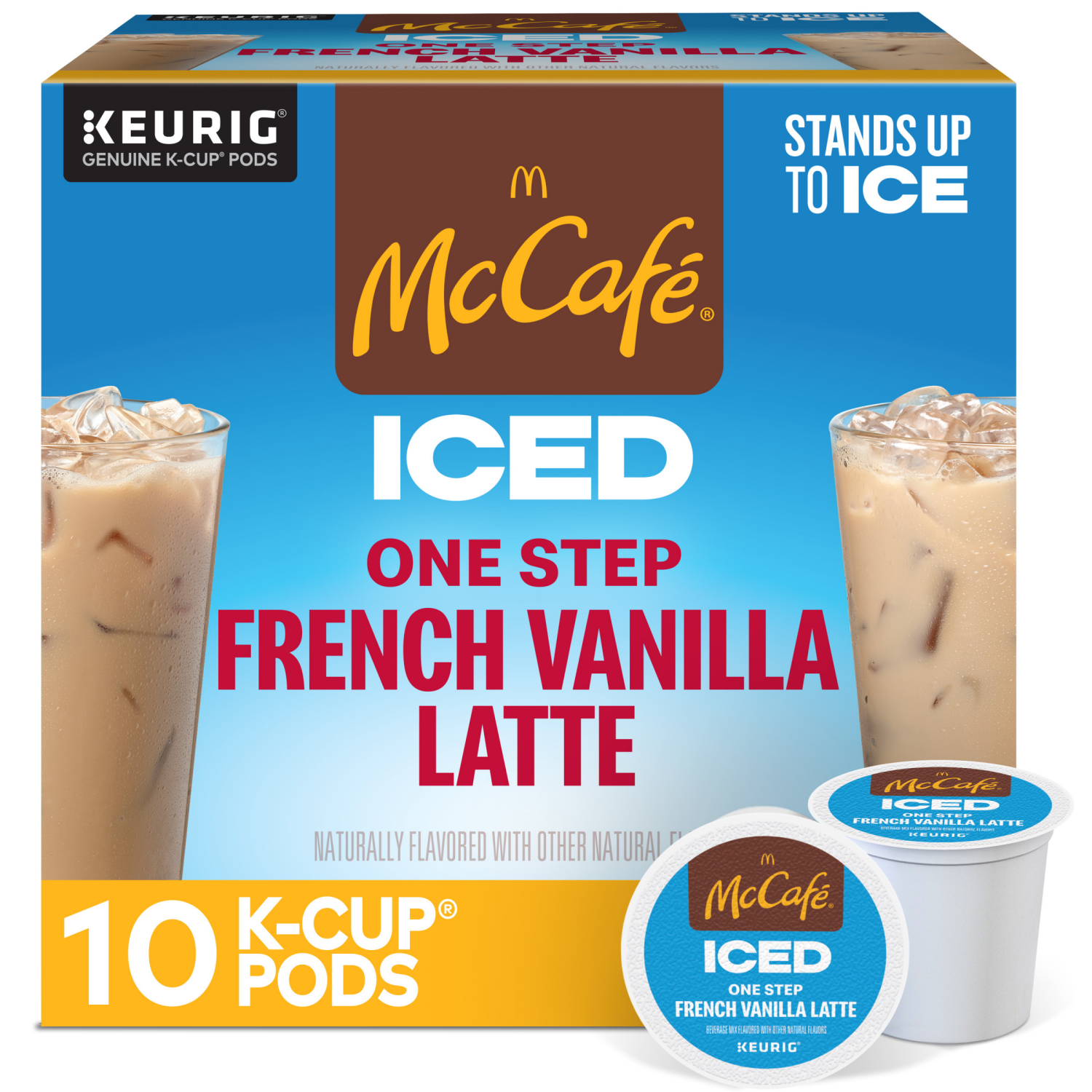 slide 1 of 8, MCCAFE McCafé ICED One Step French Vanilla Latte, Keurig Single Serve K-Cup Pods- 10 ct, 10 ct