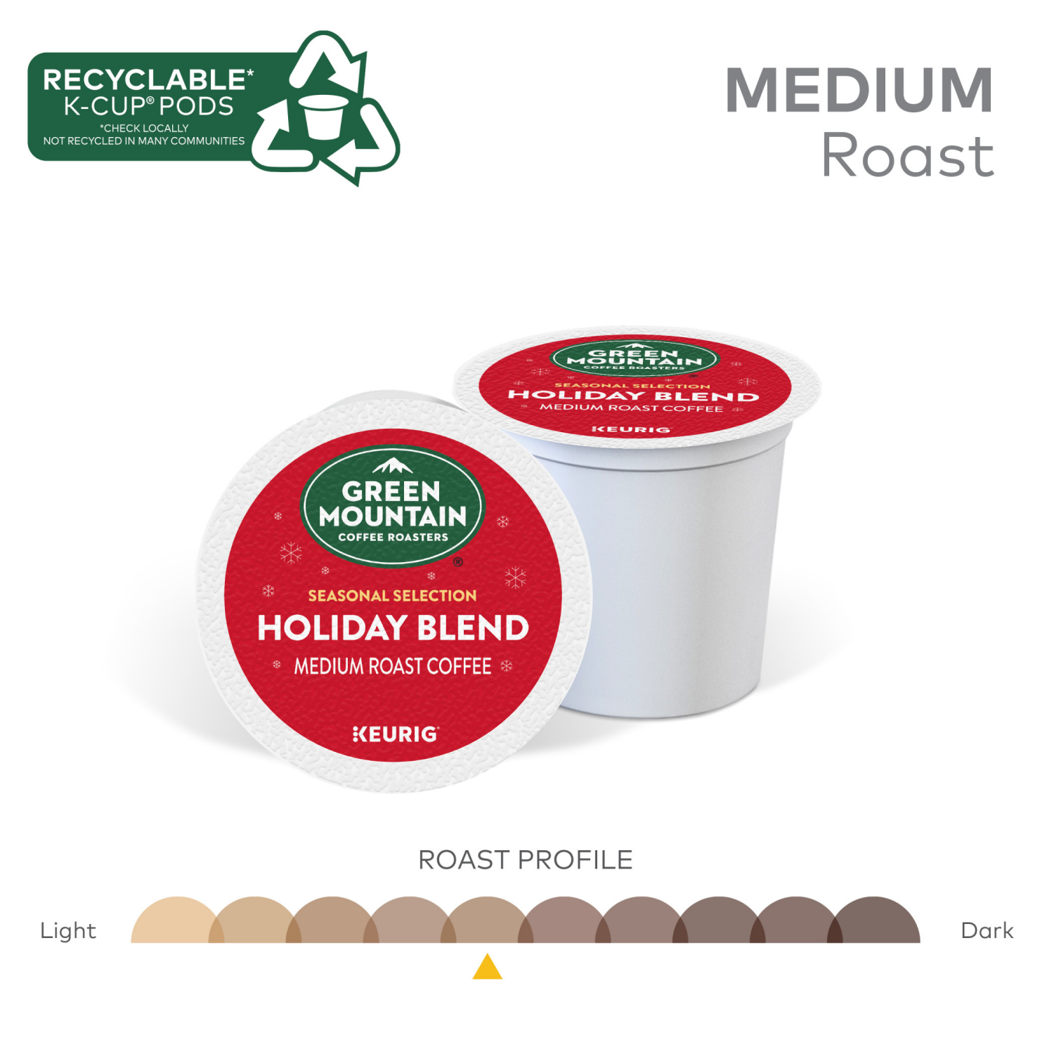 slide 3 of 6, Green Mountain Coffee Roasters Holiday Blend Coffee, Keurig Single Serve K-Cup Pods, 10 count, 10 ct