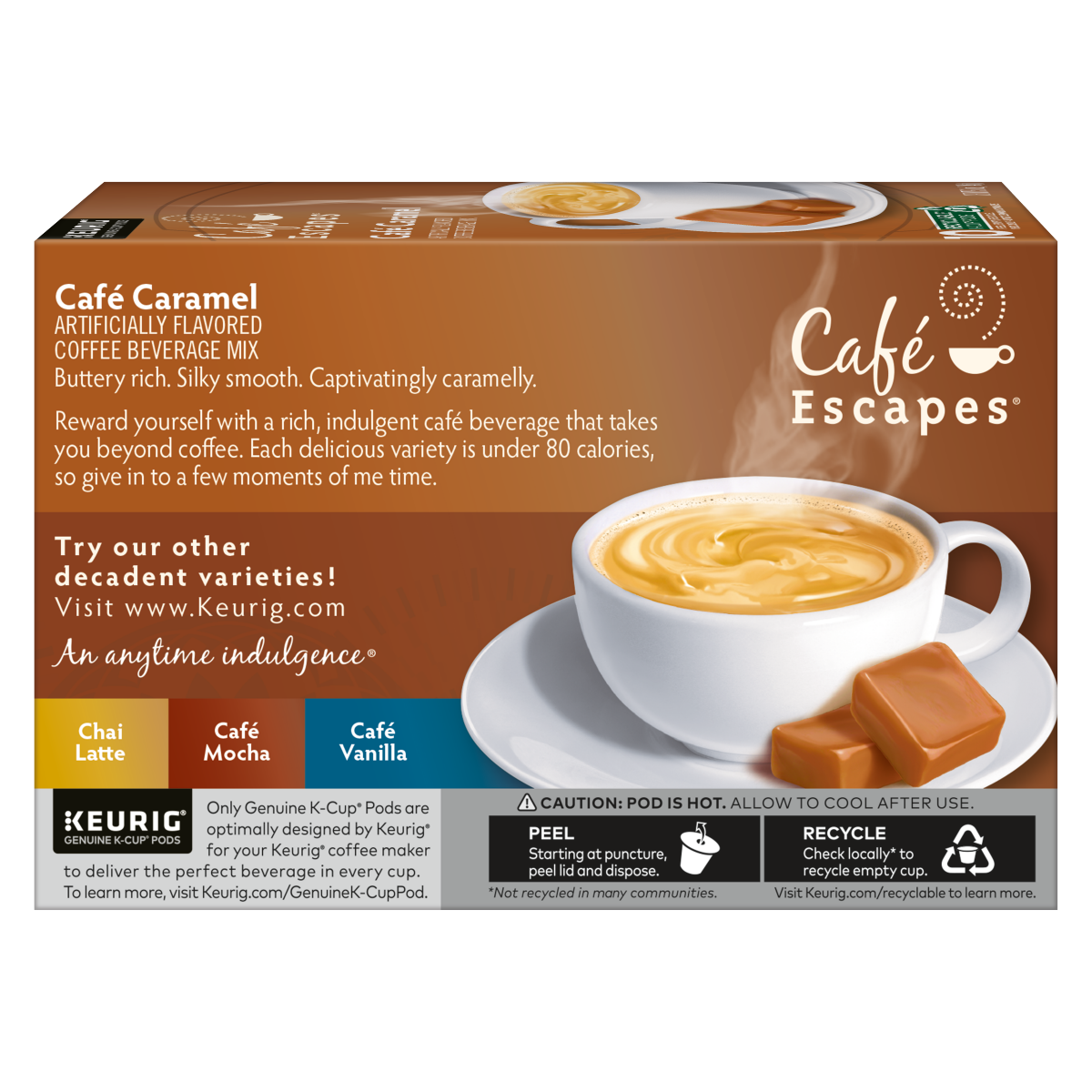 slide 2 of 4, Café Escapes Café Caramel Keurig Single-Serve K-Cup Pods, 10 Count, 10 ct