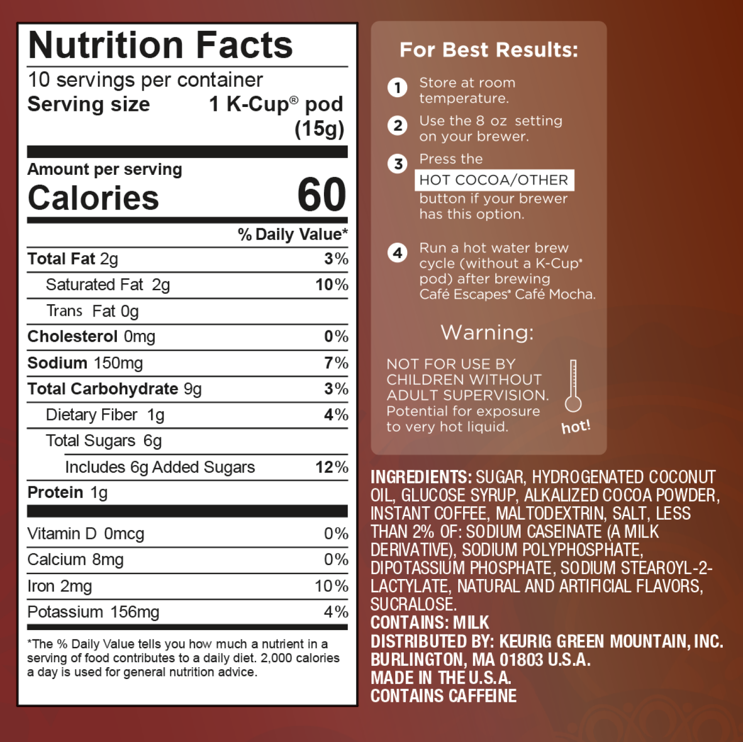 slide 2 of 3, Café Escapes Mocha, 10 count, 10 ct