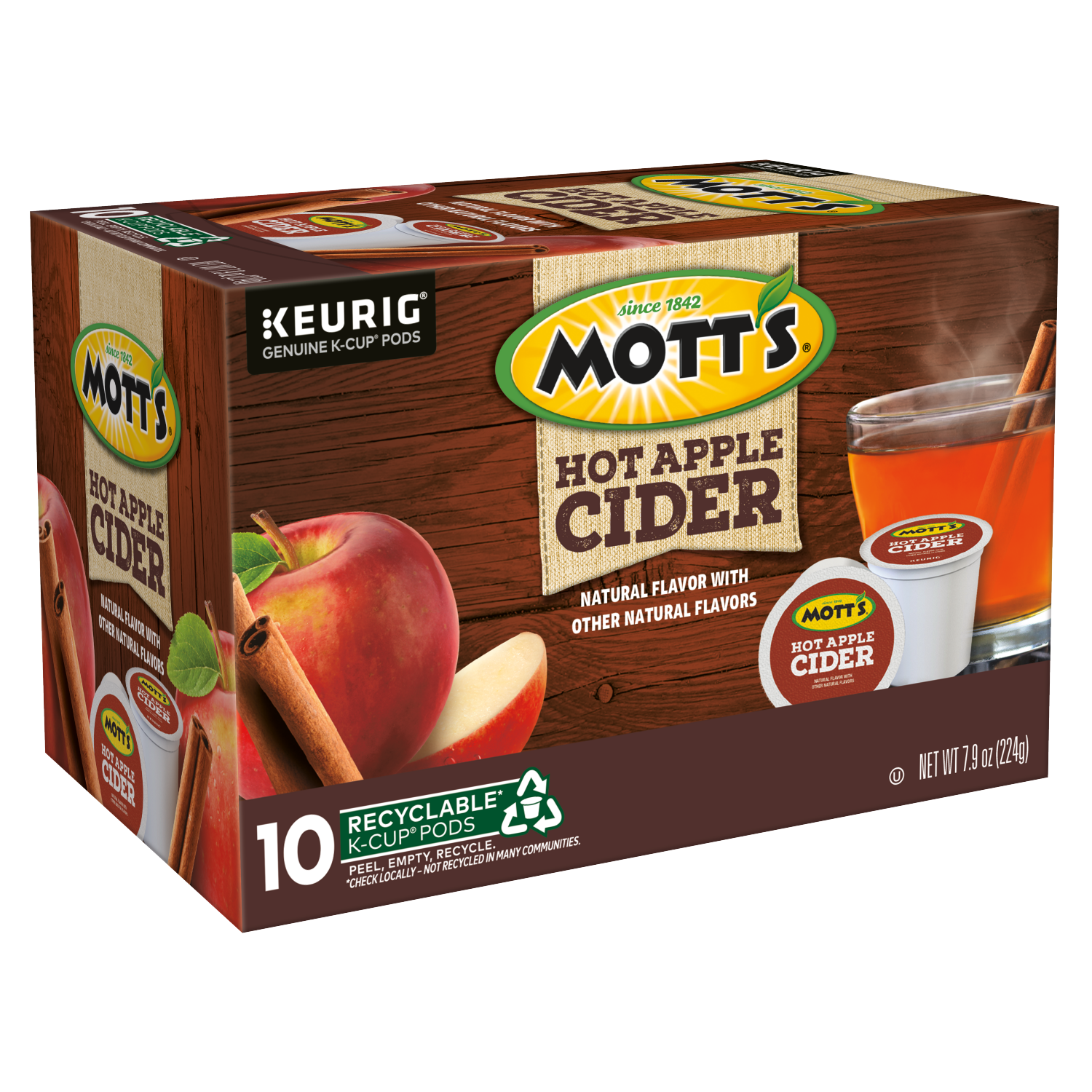slide 3 of 4, Mott's Hot Apple Cider 10 K-Cup Pods, 10 ct