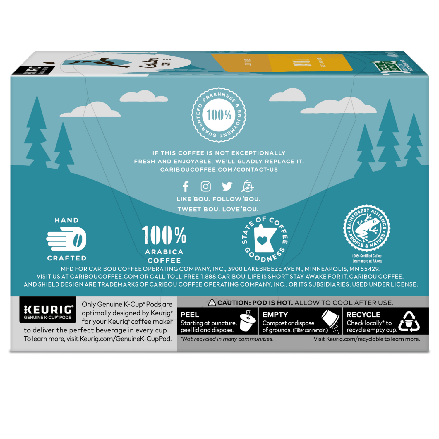 slide 3 of 5, Caribou Coffee Daybreak Blend Keurig Single-Serve K-Cup Pod, Light Roast Coffee, 10 Count, 10 ct