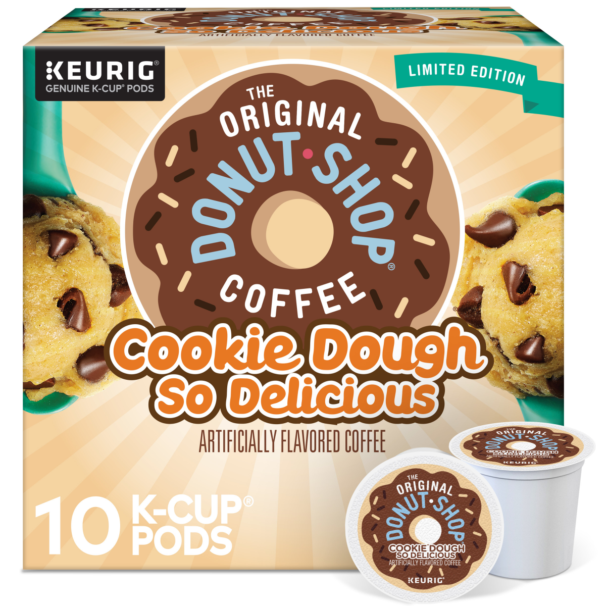 slide 1 of 29, The Original Donut Shop Cookie Dough So Delicious, Keurig Single Serve K-Cup Pods, Flavored Coffee- 10 ct, 10 ct