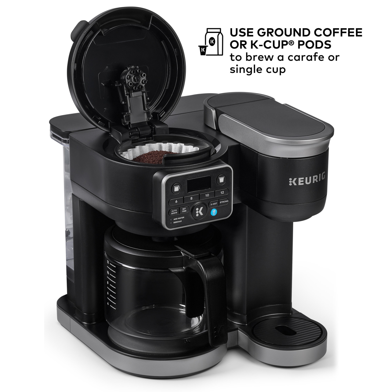 slide 8 of 8, Keurig K-Duo Black Single Serve & Carafe Coffee Maker 1 ea, 1 ct