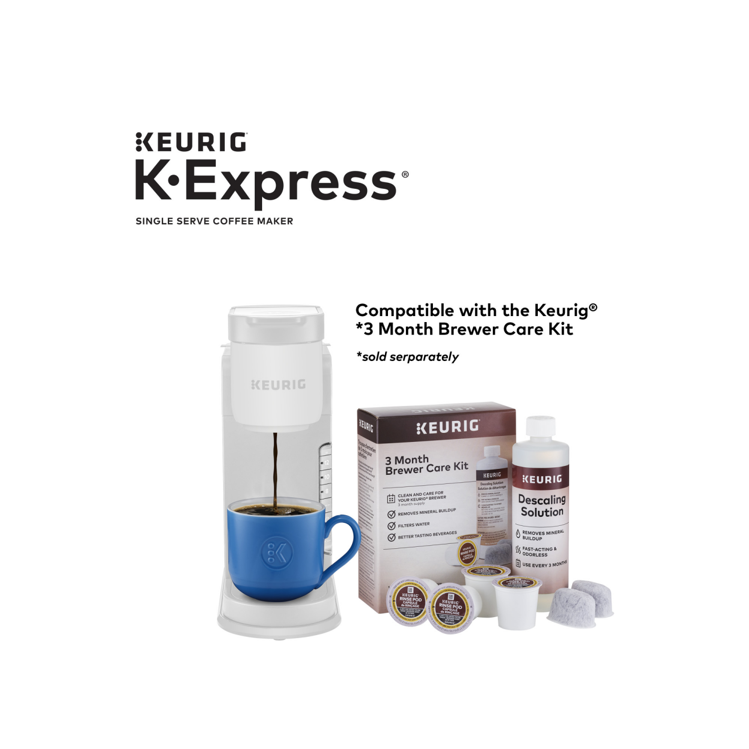 slide 4 of 7, Keurig K-Express Single Serve K-Cup Pod Coffee Maker, Warm Stone, 1 ct