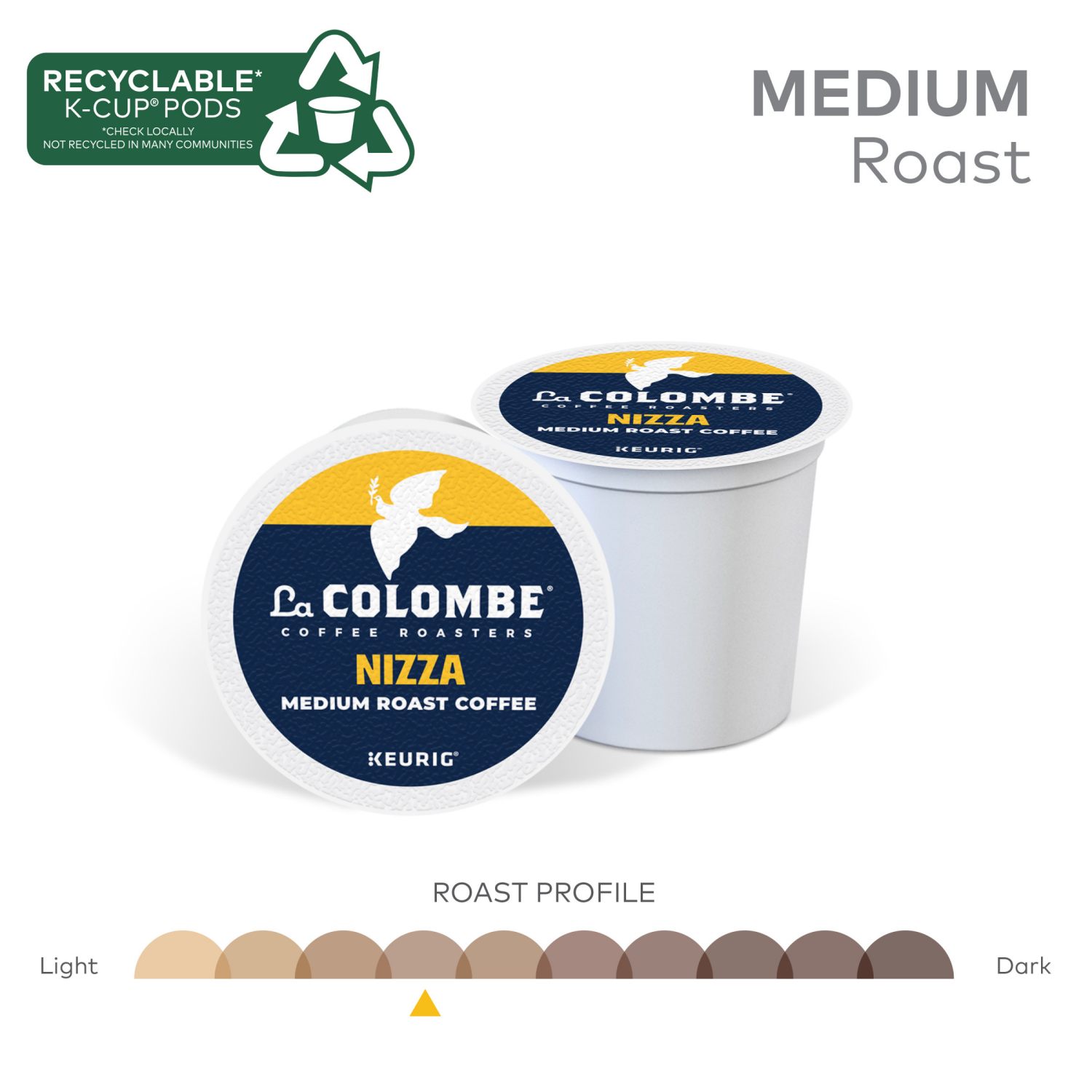 slide 2 of 8, La Colombe Coffee Roasters Nizza Medium Roast Coffee, Single Serve Keurig K-Cup Pods, 10 Count Box, 10 ct