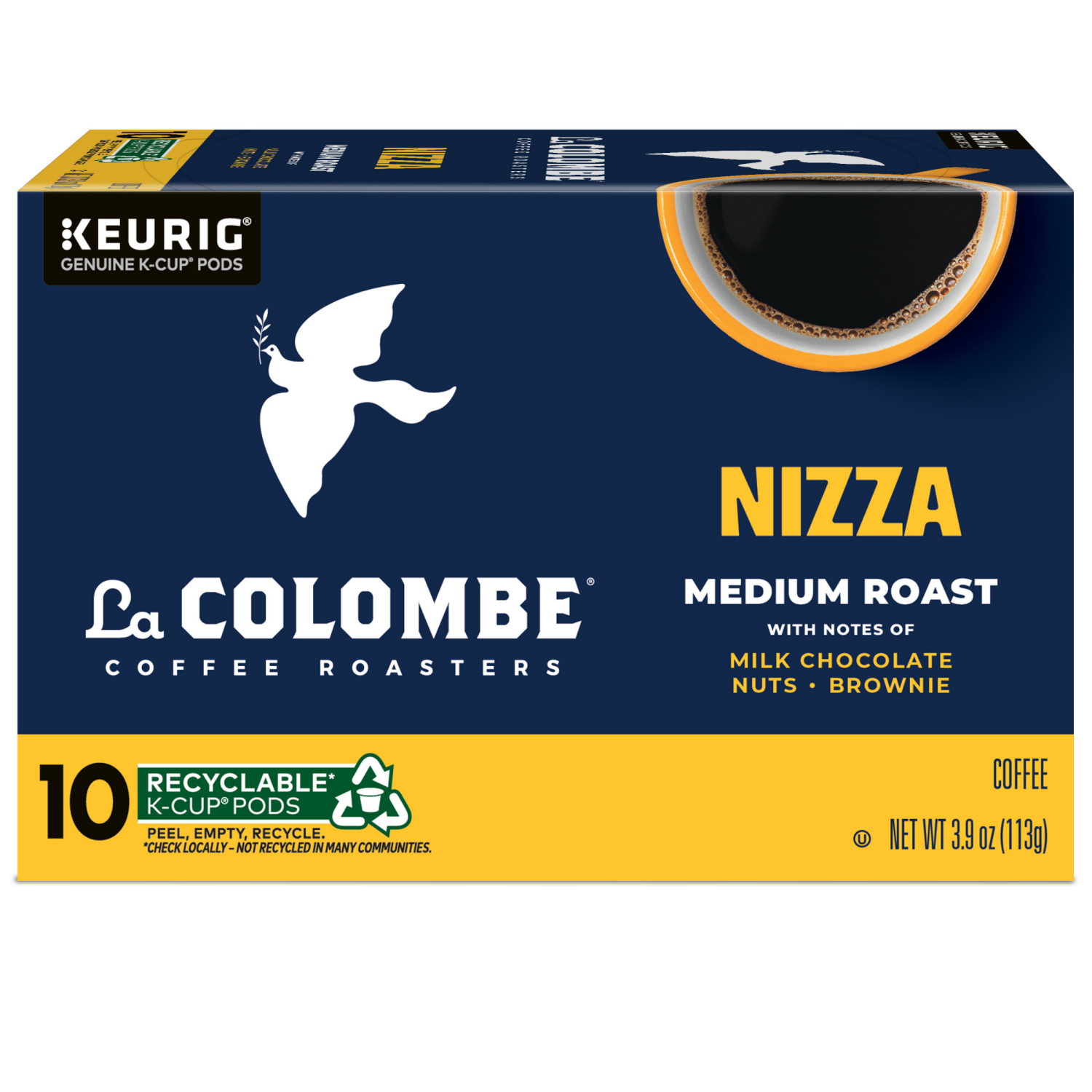 slide 6 of 8, La Colombe Coffee Roasters Nizza Medium Roast Coffee, Single Serve Keurig K-Cup Pods, 10 Count Box, 10 ct
