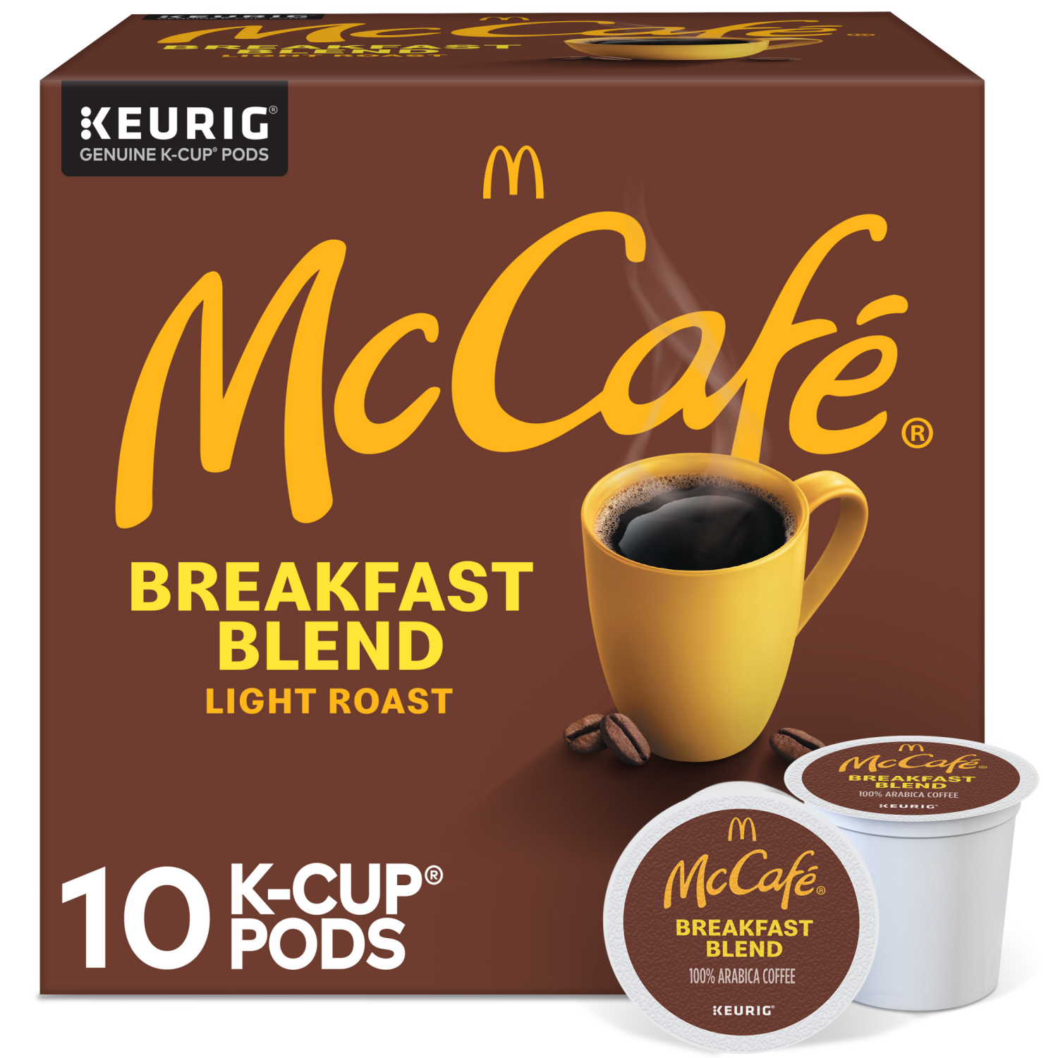 slide 1 of 8, McCafé Breakfast Blend, Single Serve Coffee Keurig K-Cup Pods, Light Roast- 10 ct, 10 ct