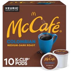 McCafé Colombian, Single Serve Coffee Keurig K-Cup Pods, Medium Roast, 10 Count