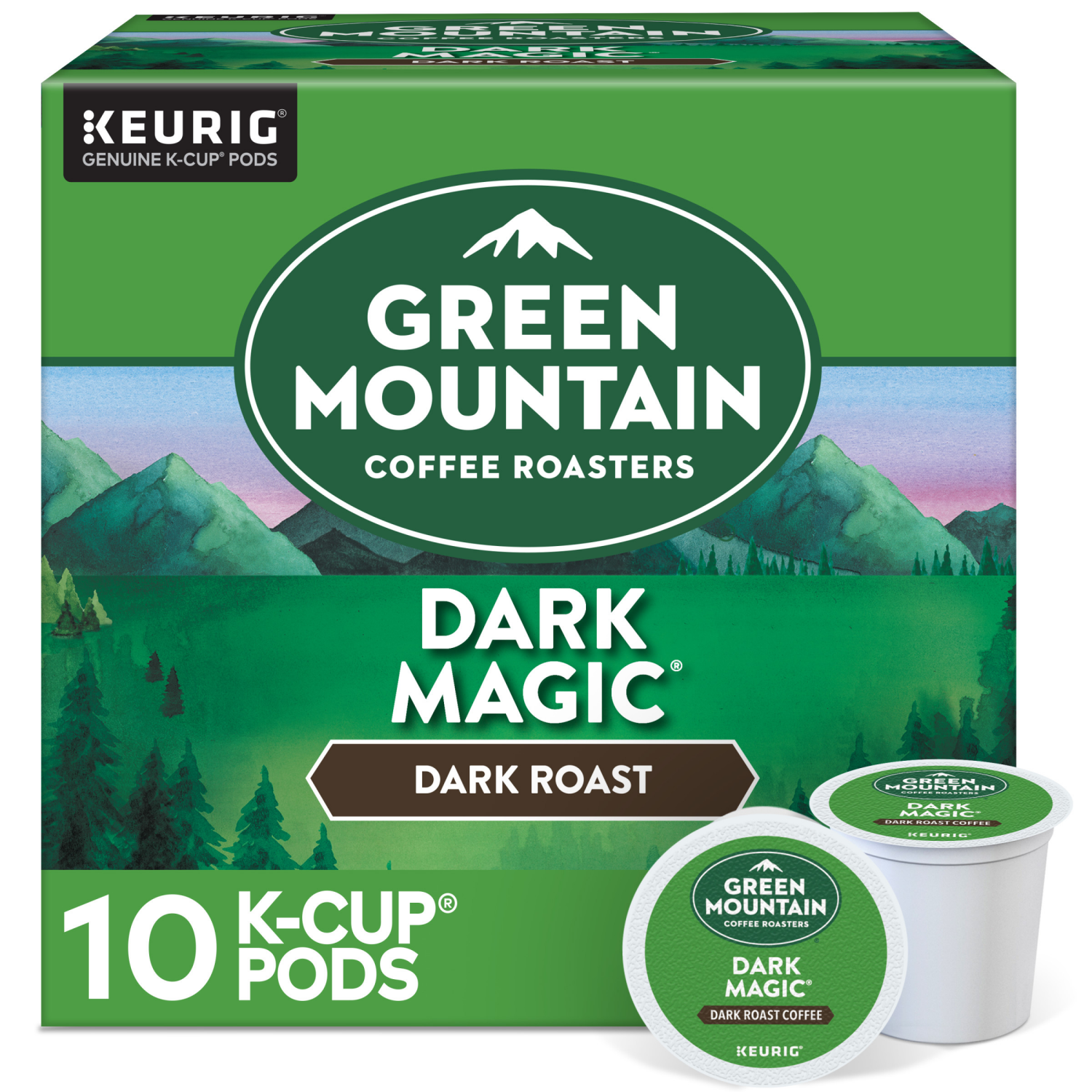 slide 1 of 8, Green Mountain Coffee Roasters Dark Magic Keurig Single-Serve K-Cup Pods, Dark Roast Coffee, 10 Count, 10 ct