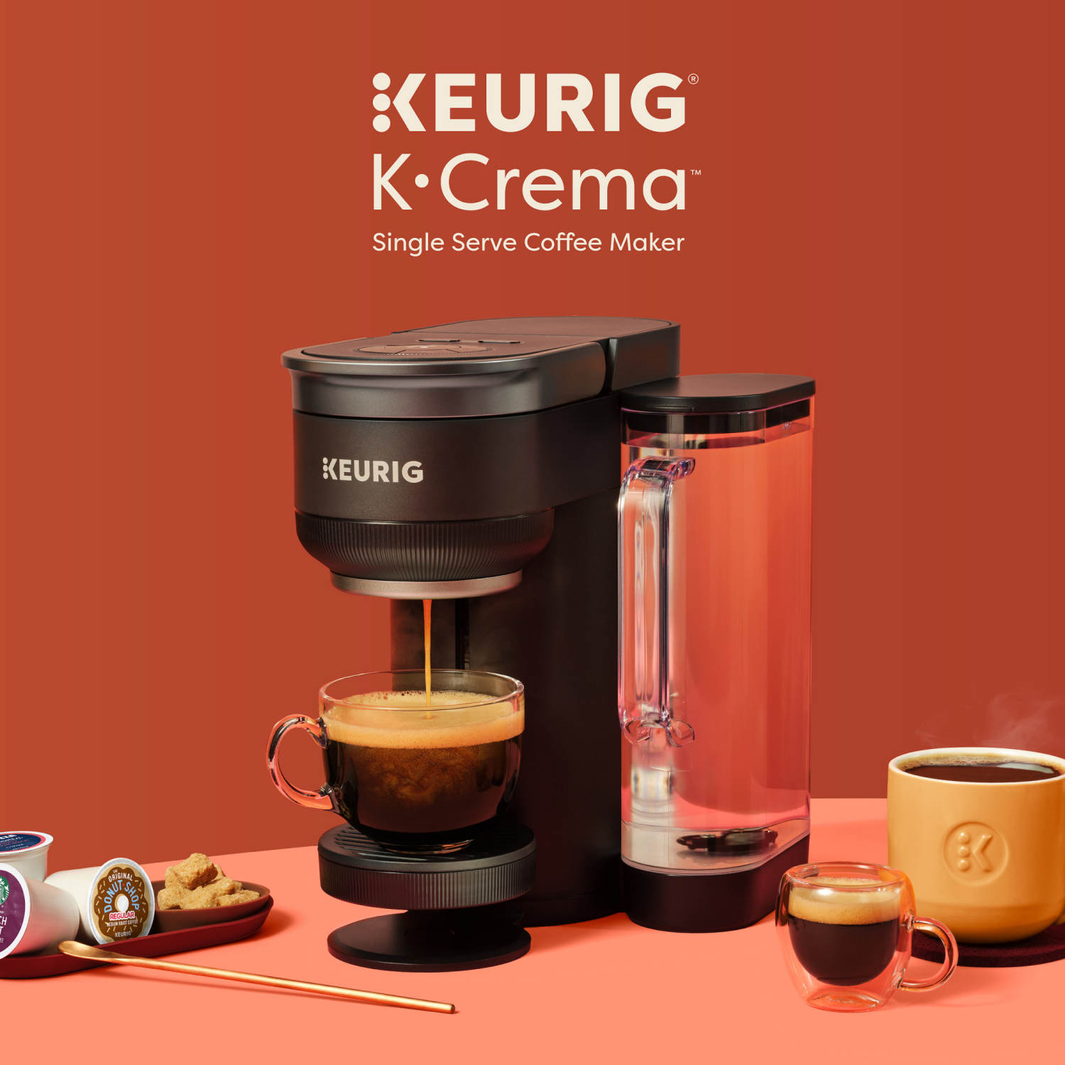 slide 5 of 8, Keurig K-Crema Single Serve Coffee Maker, Black, 1 ct