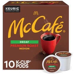 McCafé Premium Roast Decaf Coffee, Single Serve Keurig K-Cup Pods, Decaffeinated- 10 ct