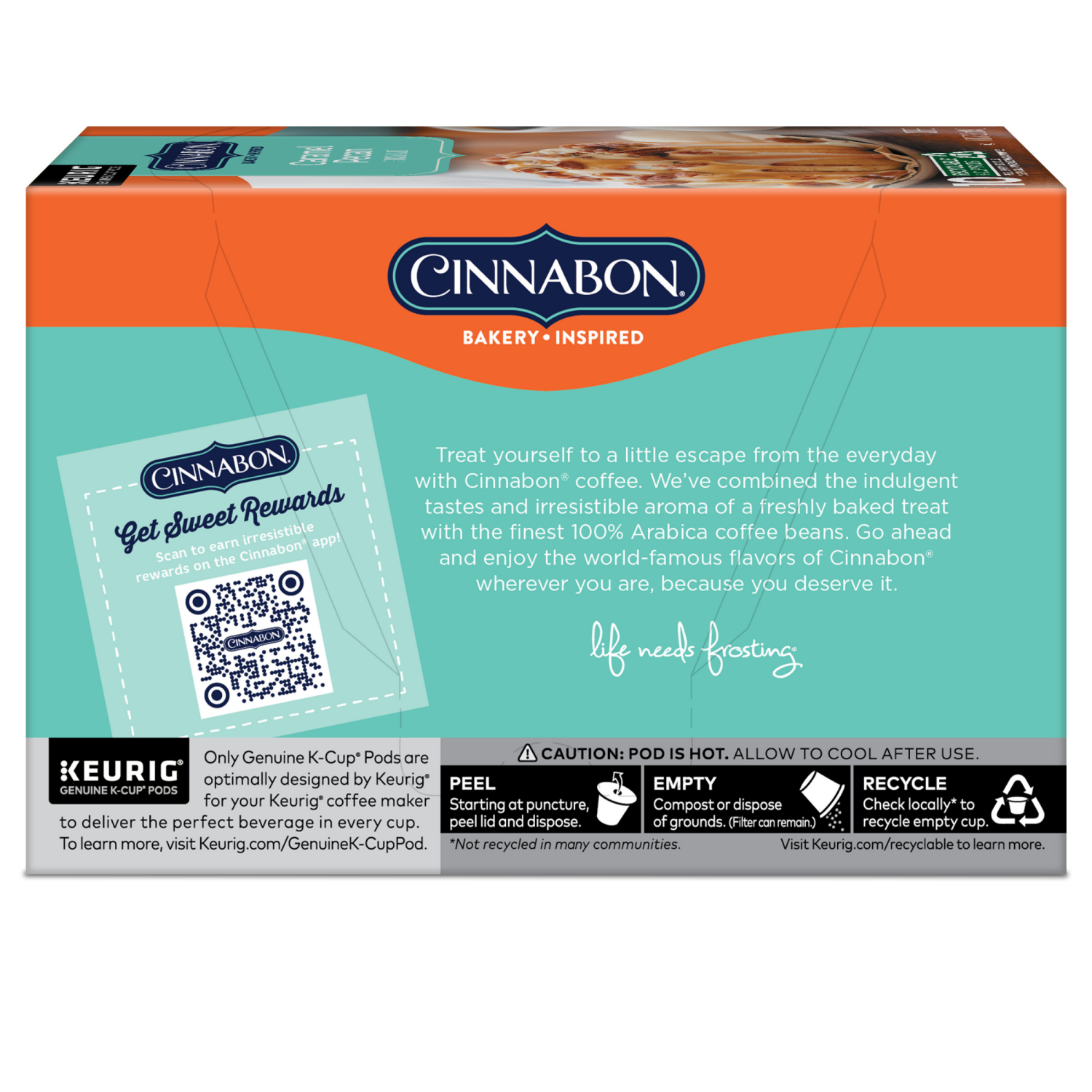 slide 3 of 8, Cinnabon Caramel Pecan Coffee, Keurig Single Serve K-Cup Pods, 10 Count, 10 ct