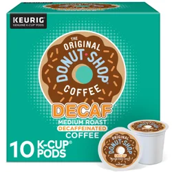 The Original Donut Shop Decaf Keurig Single-Serve K-Cup Pods, Medium Roast Coffee- 10 ct