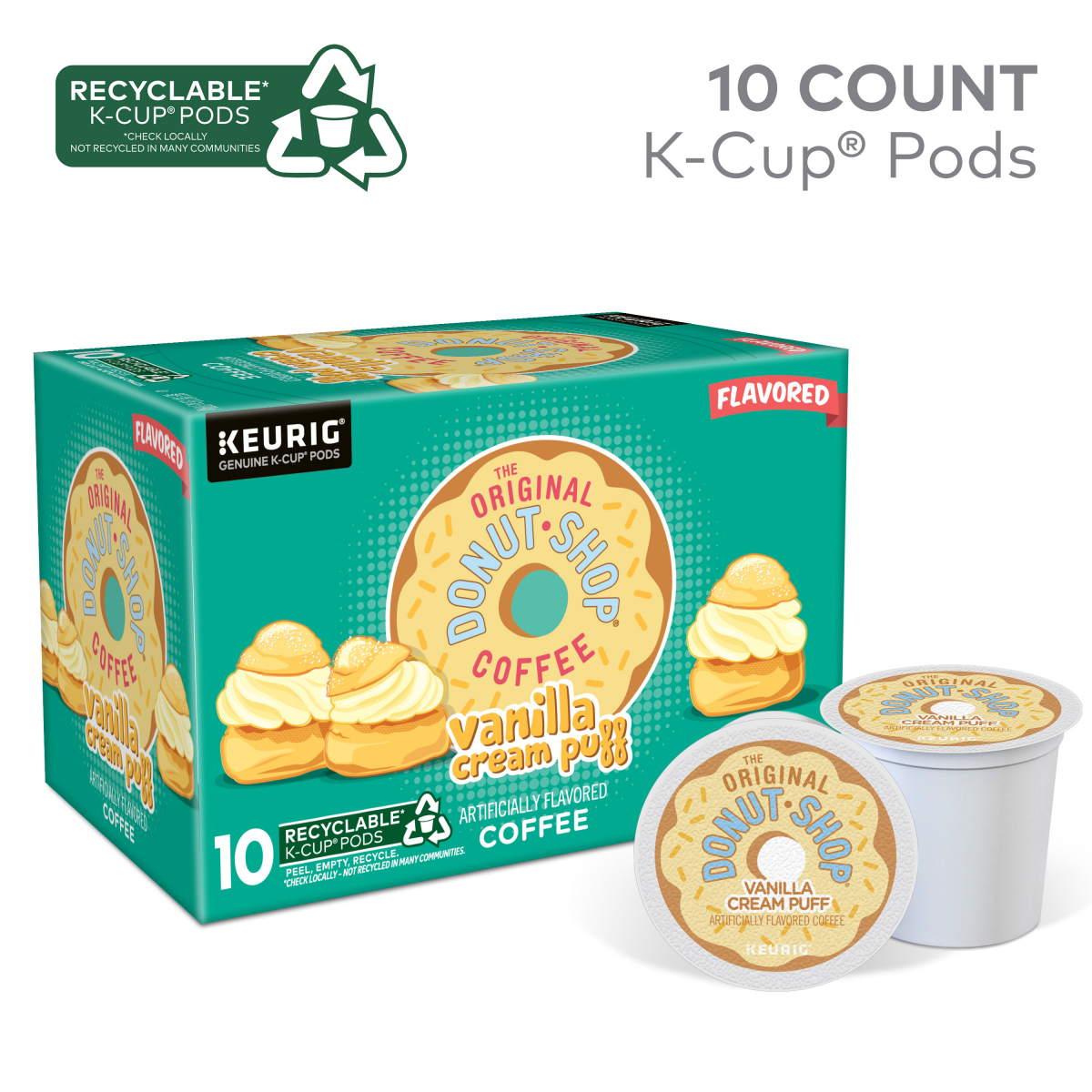 slide 5 of 5, The Original Donut Shop Vanilla Cream Puff Keurig Single-Serve K-Cup Pods, Medium Roast Coffee- 10 ct, 10 ct