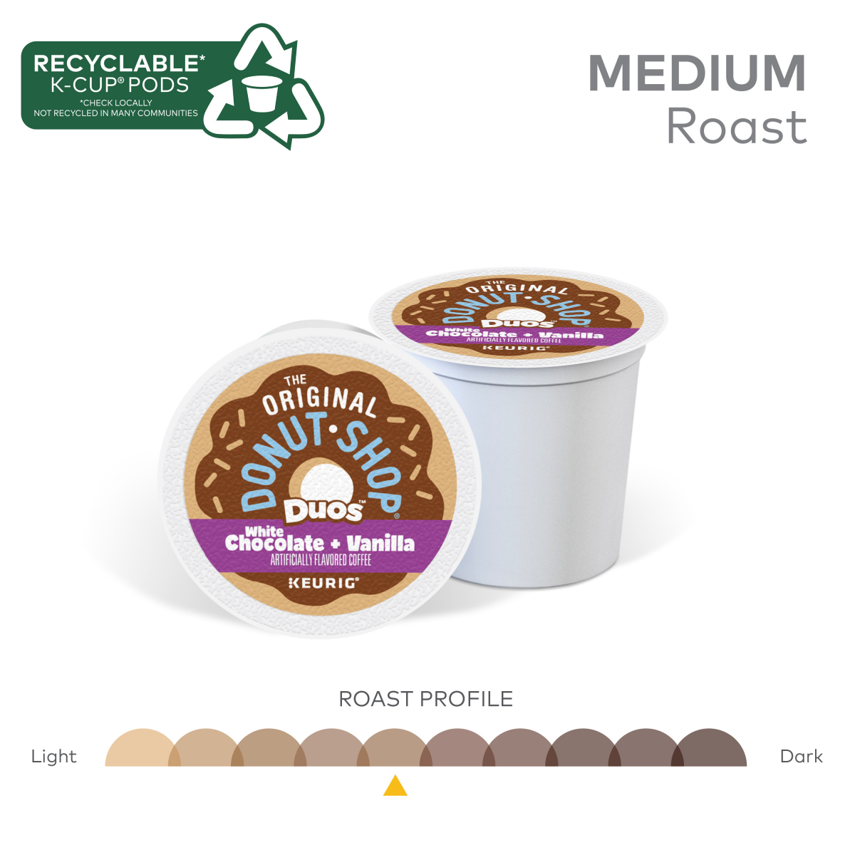 slide 5 of 8, The Original Donut Shop Duos White Chocolate + Vanilla, Keurig Single Serve K-Cup pods- 10 ct, 10 ct