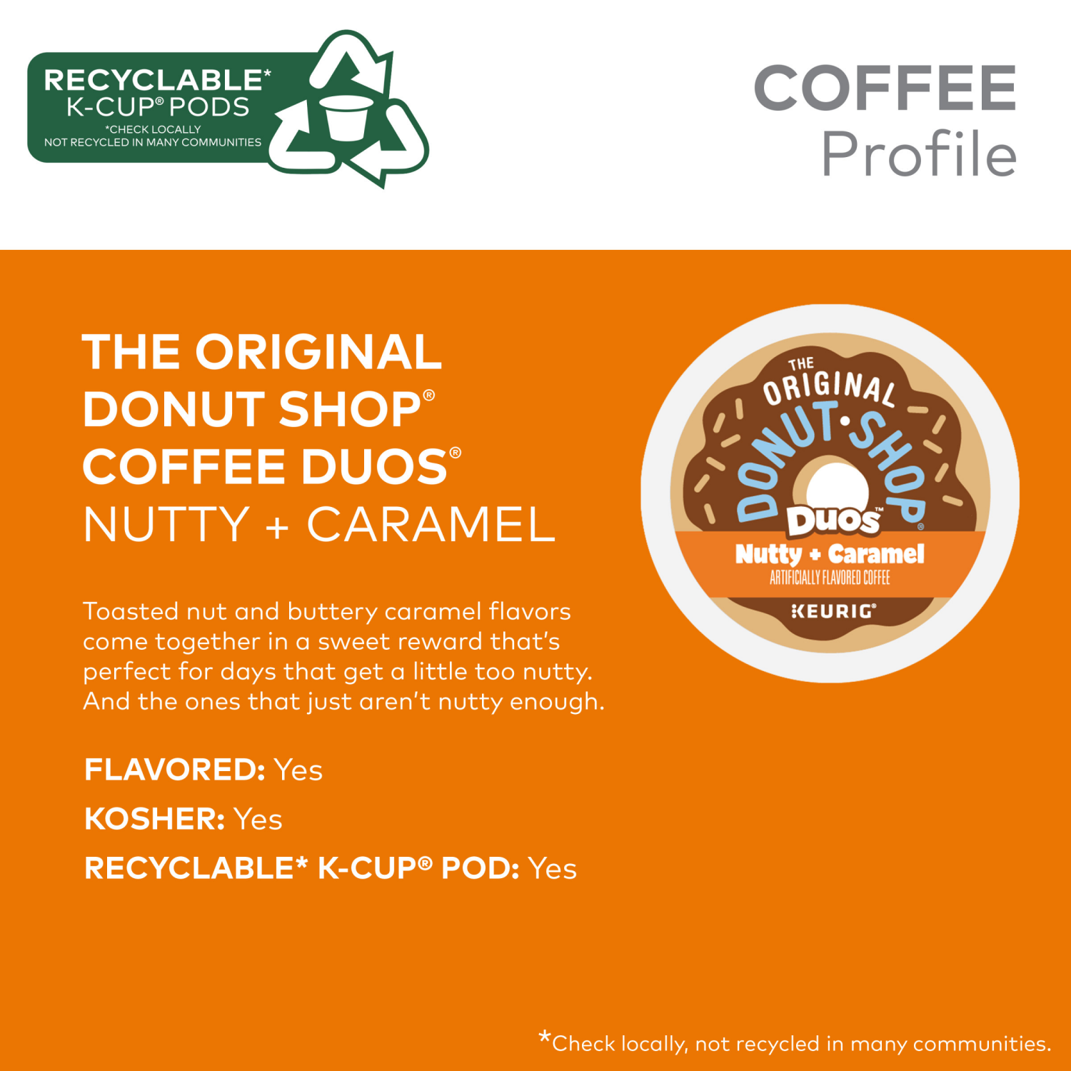 slide 7 of 8, The Original Donut Shop Duos Nutty + Caramel Keurig Single-Serve K-Cup Pods, Light Roast Coffee- 10 ct, 10 ct