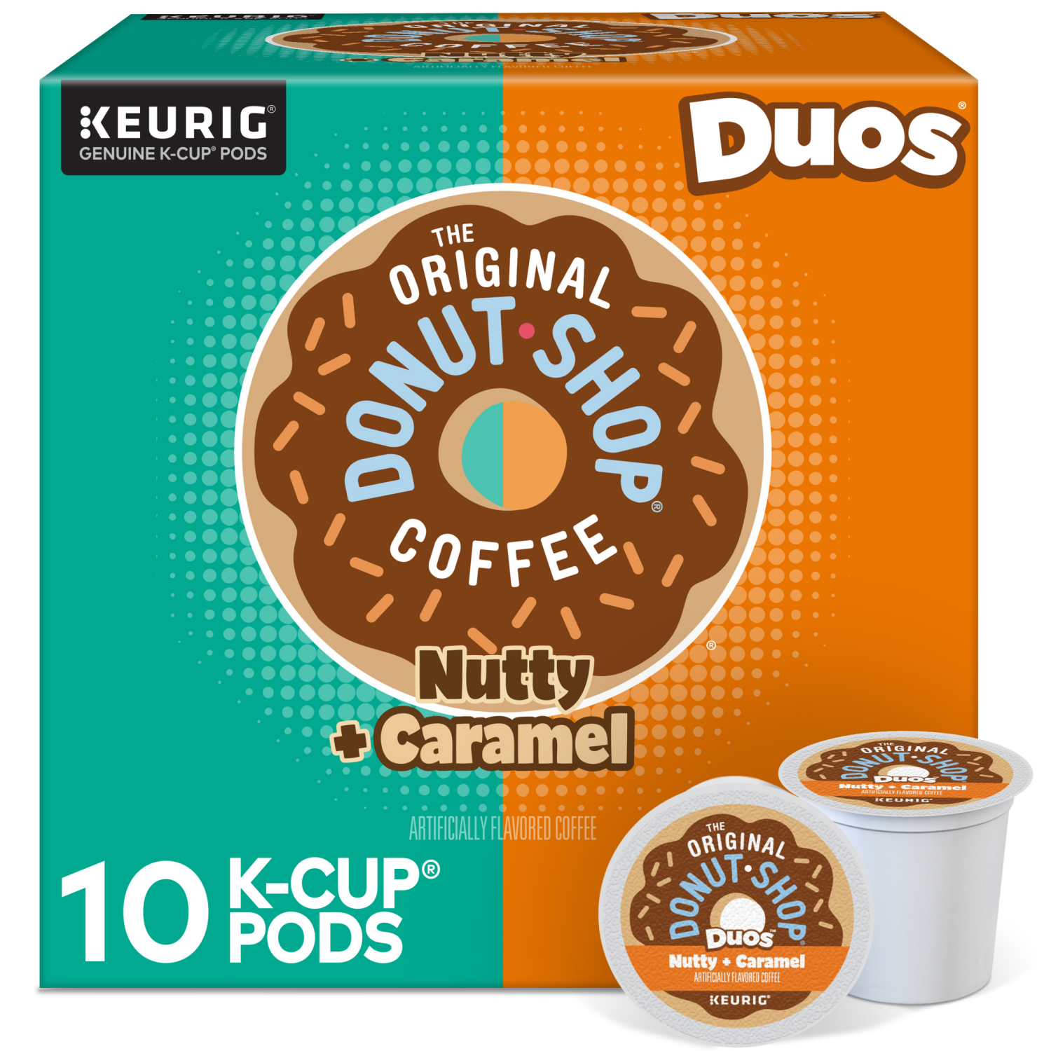 slide 1 of 8, The Original Donut Shop Duos Nutty + Caramel Keurig Single-Serve K-Cup Pods, Light Roast Coffee- 10 ct, 10 ct