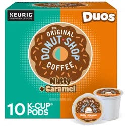 The Original Donut Shop Duos Nutty + Caramel Keurig Single-Serve K-Cup Pods, Light Roast Coffee- 10 ct