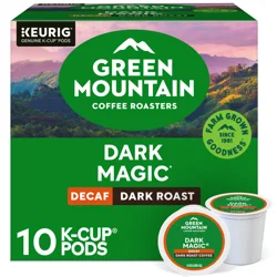 Green Mountain Coffee Dark Magic Decaf Keurig Single-Serve K-Cup pods, Dark Roast Coffee, 10 Count