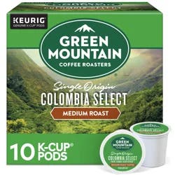 Green Mountain Coffee Roasters Colombia Select Keurig Single-Serve K-Cup Pods, Medium Roast Coffee, 10 Count