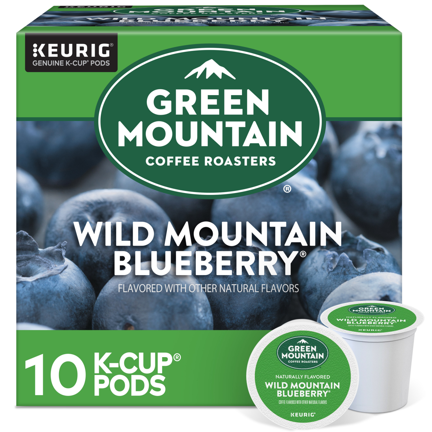 slide 1 of 8, Green Mountain Coffee Roasters Wild Mountain Blueberry Keurig Single-Serve K-Cup pods, Light Roast Coffee, 10 Count, 10 ct