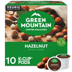 Green Mountain Coffee Roasters Hazelnut Keurig Single-Serve K-Cup Pods, Light Roast Coffee, 10 Count
