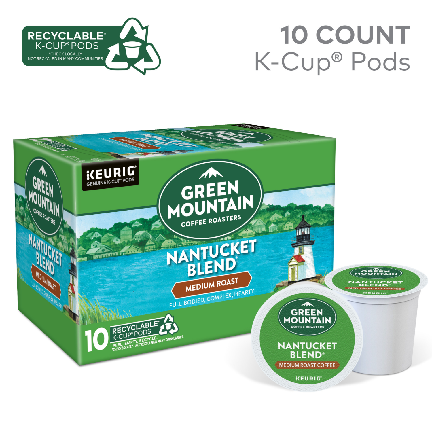 slide 4 of 8, Green Mountain Coffee Roasters Nantucket Blend Medium Roast Coffee Pods- 10 ct, 10 ct