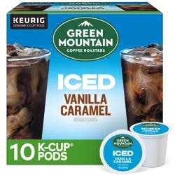 Green Mountain Coffee Roasters ICED Vanilla Caramel, Single Serve Keurig K-Cup Pods, Flavored Iced Coffee- 4 oz