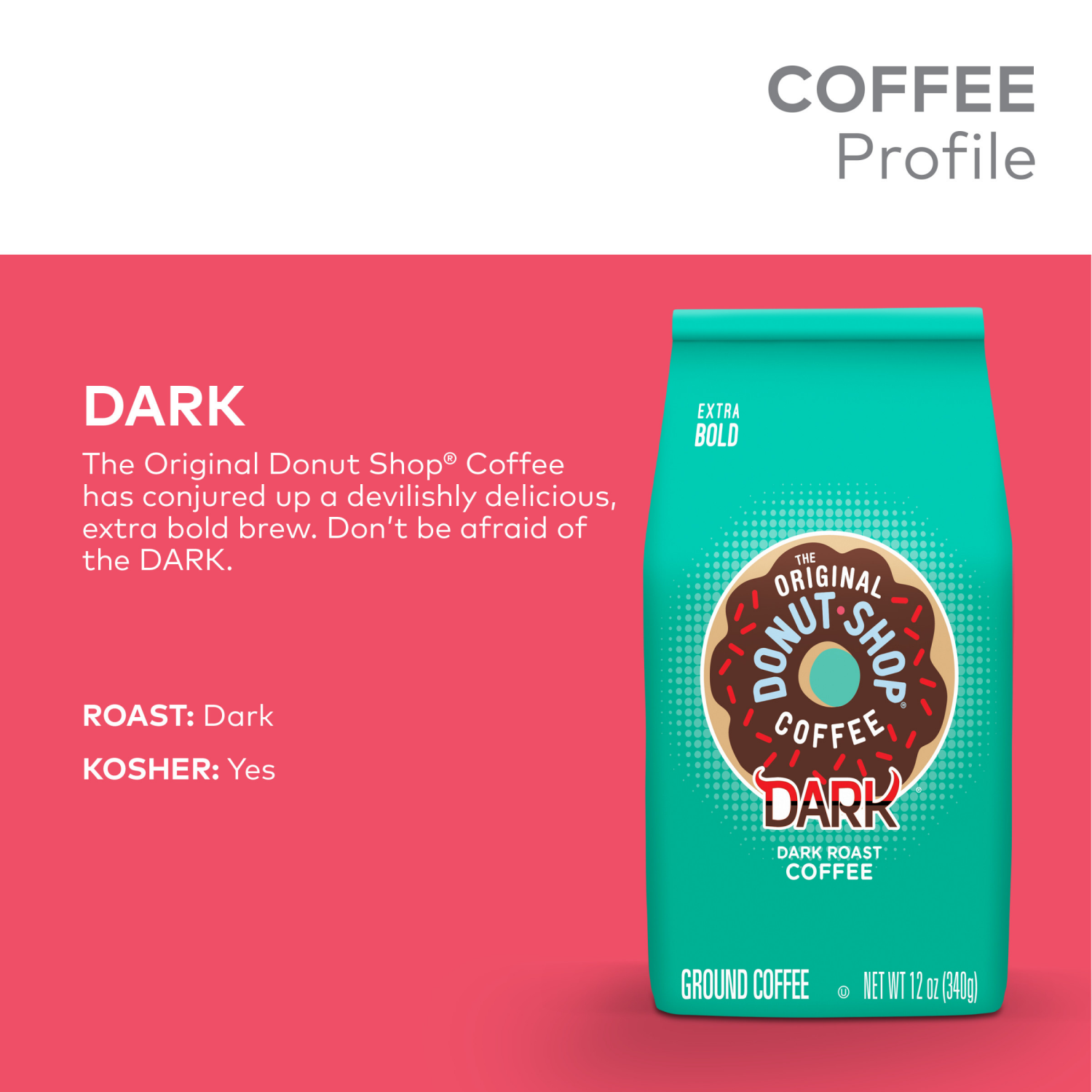 slide 6 of 6, Donut Shop The Original Donut Shop Coffee, Dark, Dark Roast, Ground Coffee, 12 oz Bag, 12 oz