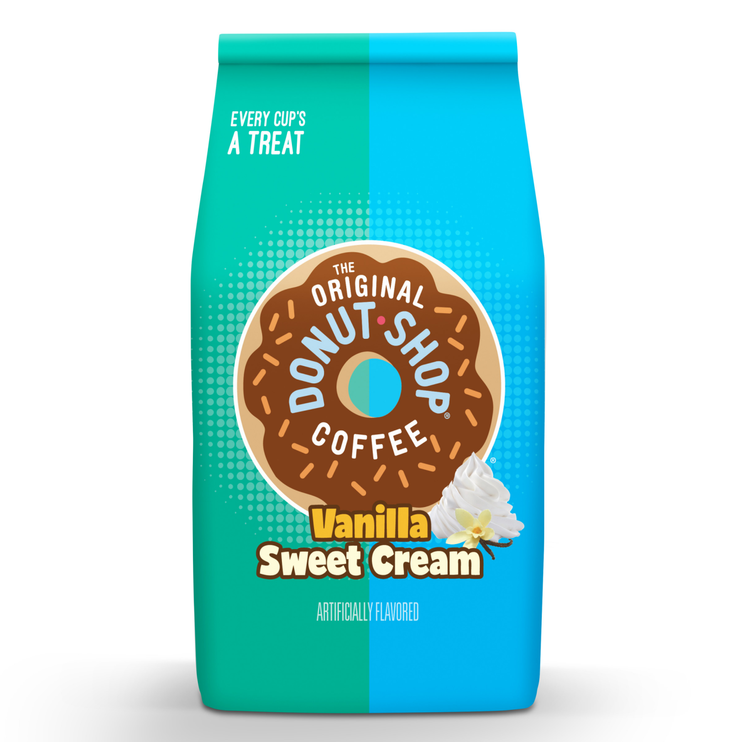 slide 2 of 3, The Original Donut Shop Coffee, Vanilla Sweet Cream, Medium Roast, Flavored Ground Coffee, 12 oz Bag, 12 oz