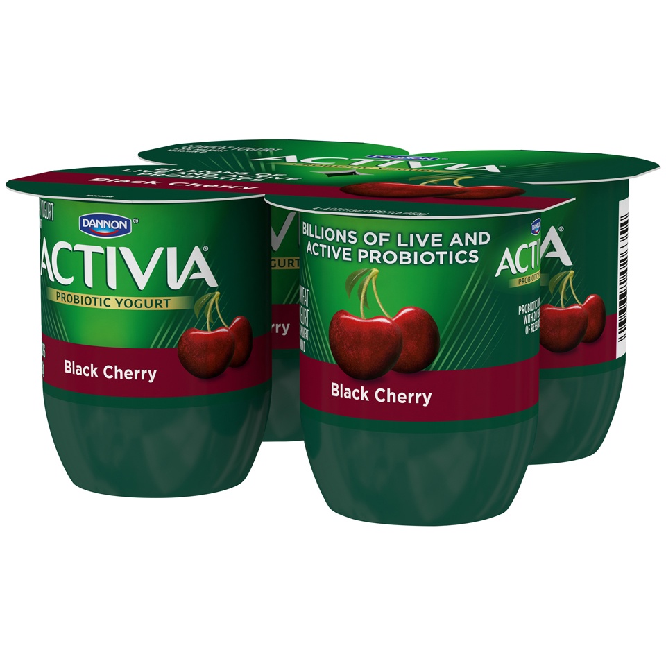 slide 3 of 7, Activia Low Fat Probiotic Black Cherry Yogurt Cups, 4 oz