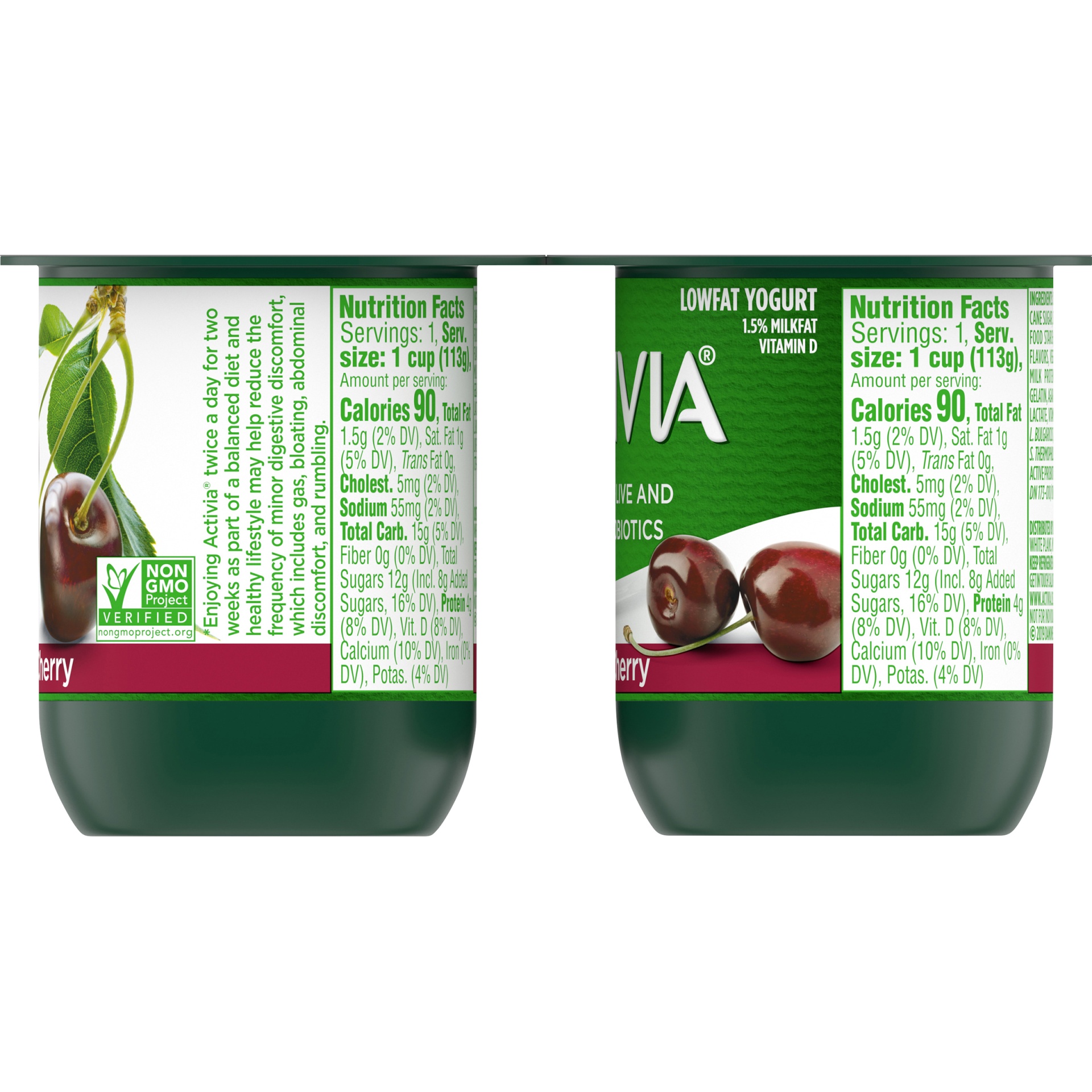 slide 5 of 7, Activia Low Fat Probiotic Black Cherry Yogurt Cups, 4 oz