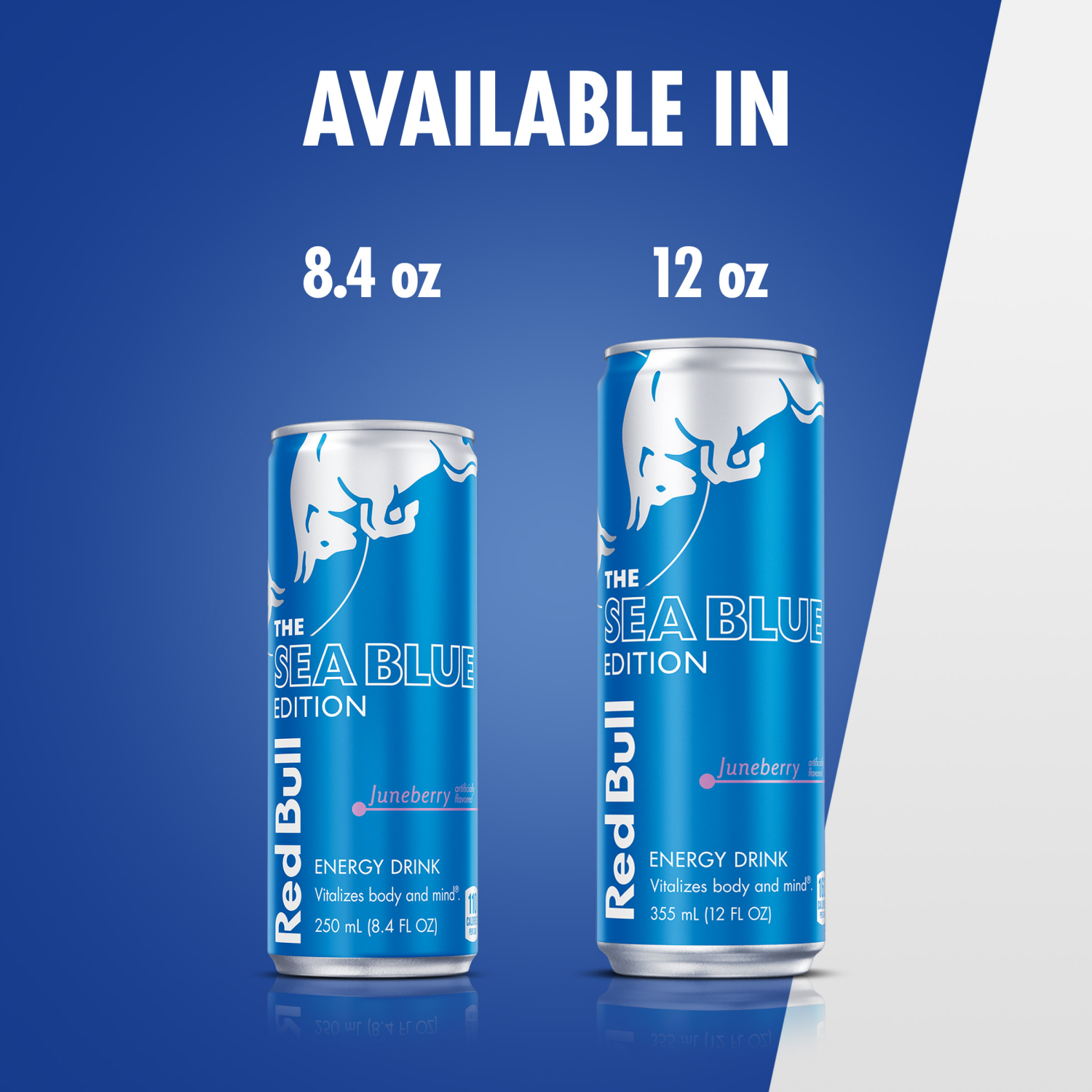 slide 2 of 5, Red Bull Sea Blue Edition Energy Drink, Juneberry, 114mg Caffeine, 12 fl oz, Pack of 4 Cans, 4 ct; 12 oz