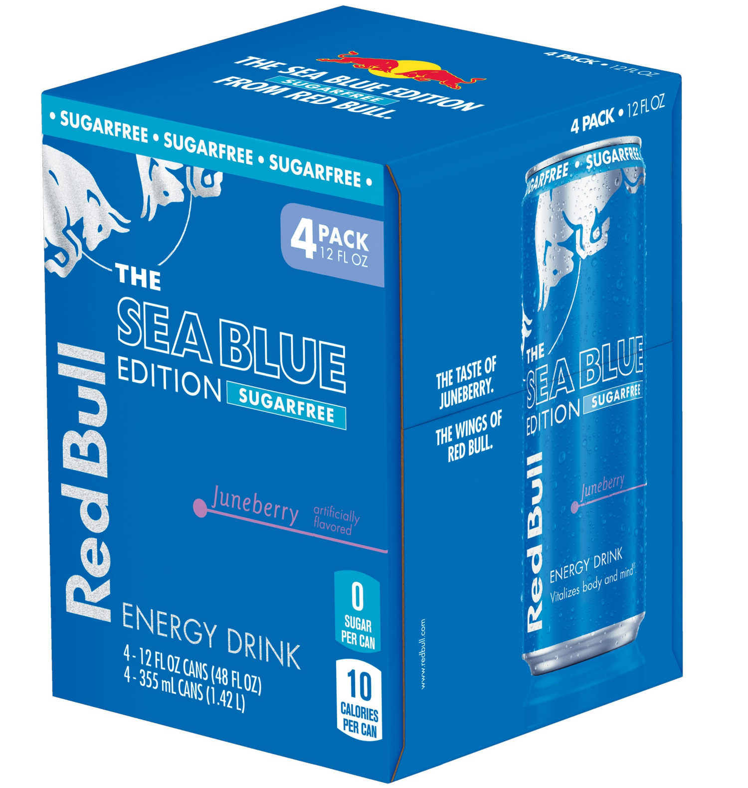 slide 2 of 2, Red Bull Sea Blue Edition Sugar Free Energy Drink - 4 ct; 12 fl oz, 4 ct; 12 fl oz