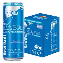 Red Bull Sea Blue Edition Sugar Free Energy Drink - 4 ct; 12 fl oz