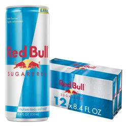 Red Bull Sugar Free Energy Drink, 80mg Caffeine, 8.4 fl oz, Pack of 12 Cans