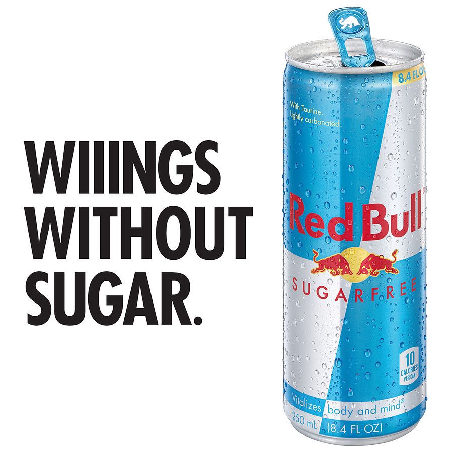 slide 2 of 3, Red Bull Sugar Free Energy Drink, 80mg Caffeine, 8.4 fl oz, Pack of 12 Cans, 12 ct; 8.4 fl oz