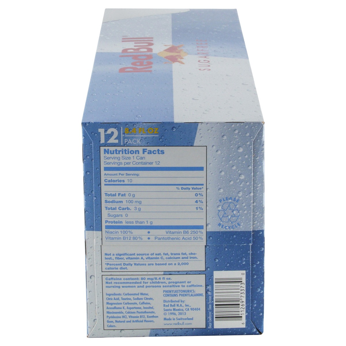 slide 5 of 7, Red Bull Sugar Free Energy Drink, 80mg Caffeine, 8.4 fl oz, Pack of 12 Cans, 12 ct; 8.4 fl oz