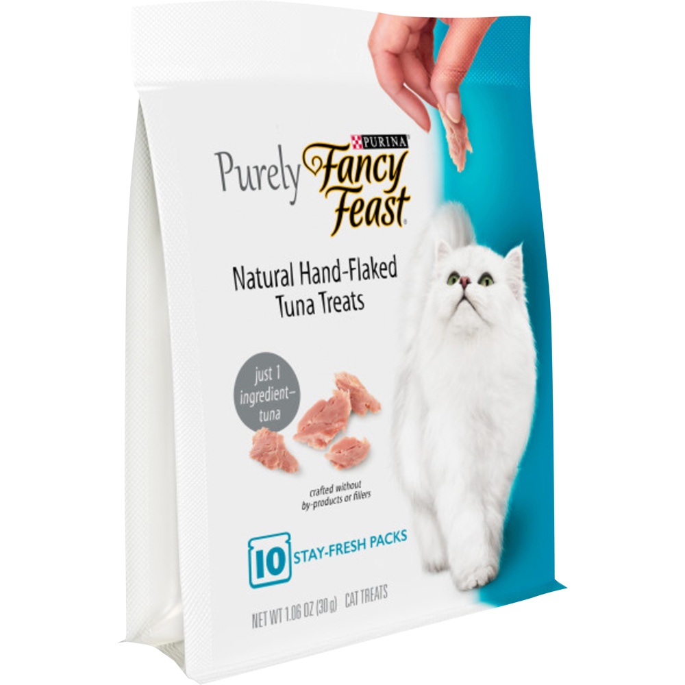 slide 6 of 7, Fancy Feast Purina Fancy Feast Natural Cat Treats, Purely Natural Hand-Flaked Tuna, 