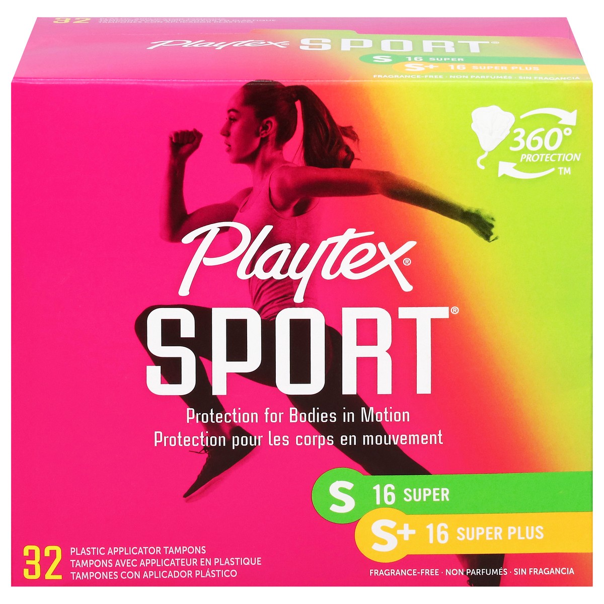 slide 1 of 9, Playtex Sport Plastic Applicator Super/Super Plus Tampons 32 ea, 32 ct