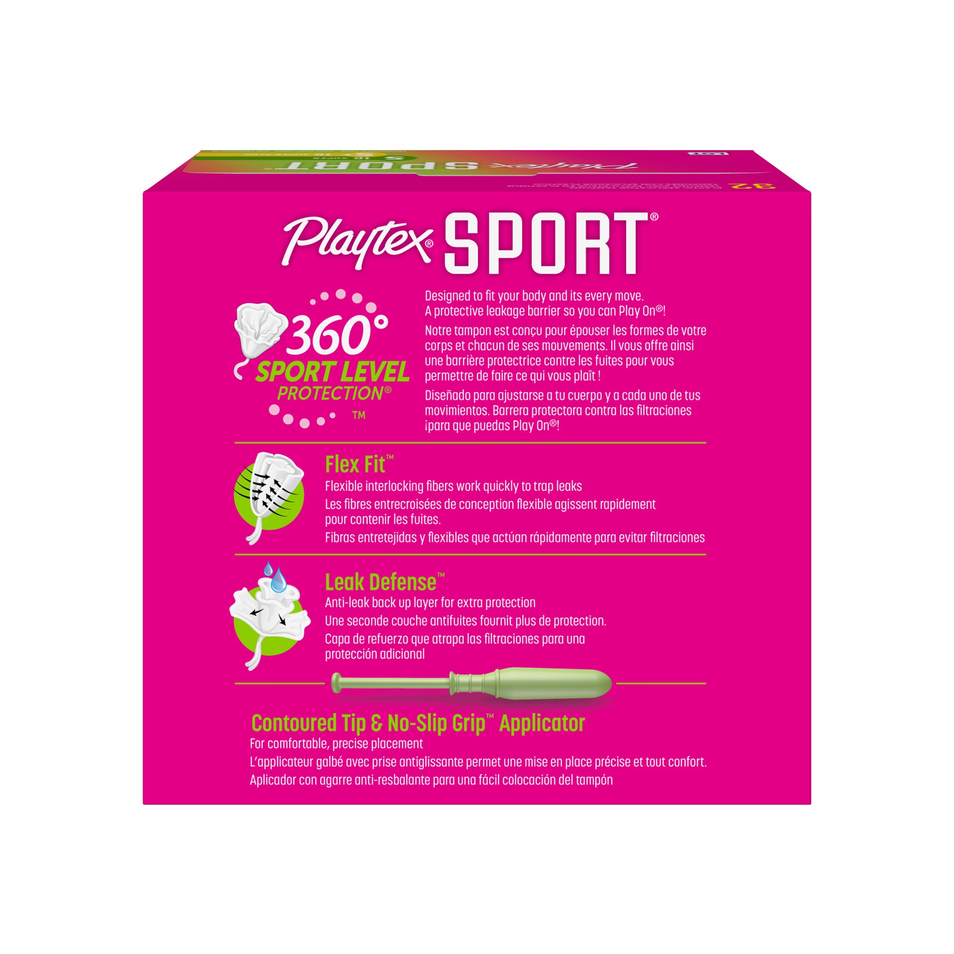 slide 2 of 9, Playtex Sport Plastic Applicator Super/Super Plus Tampons 32 ea, 32 ct