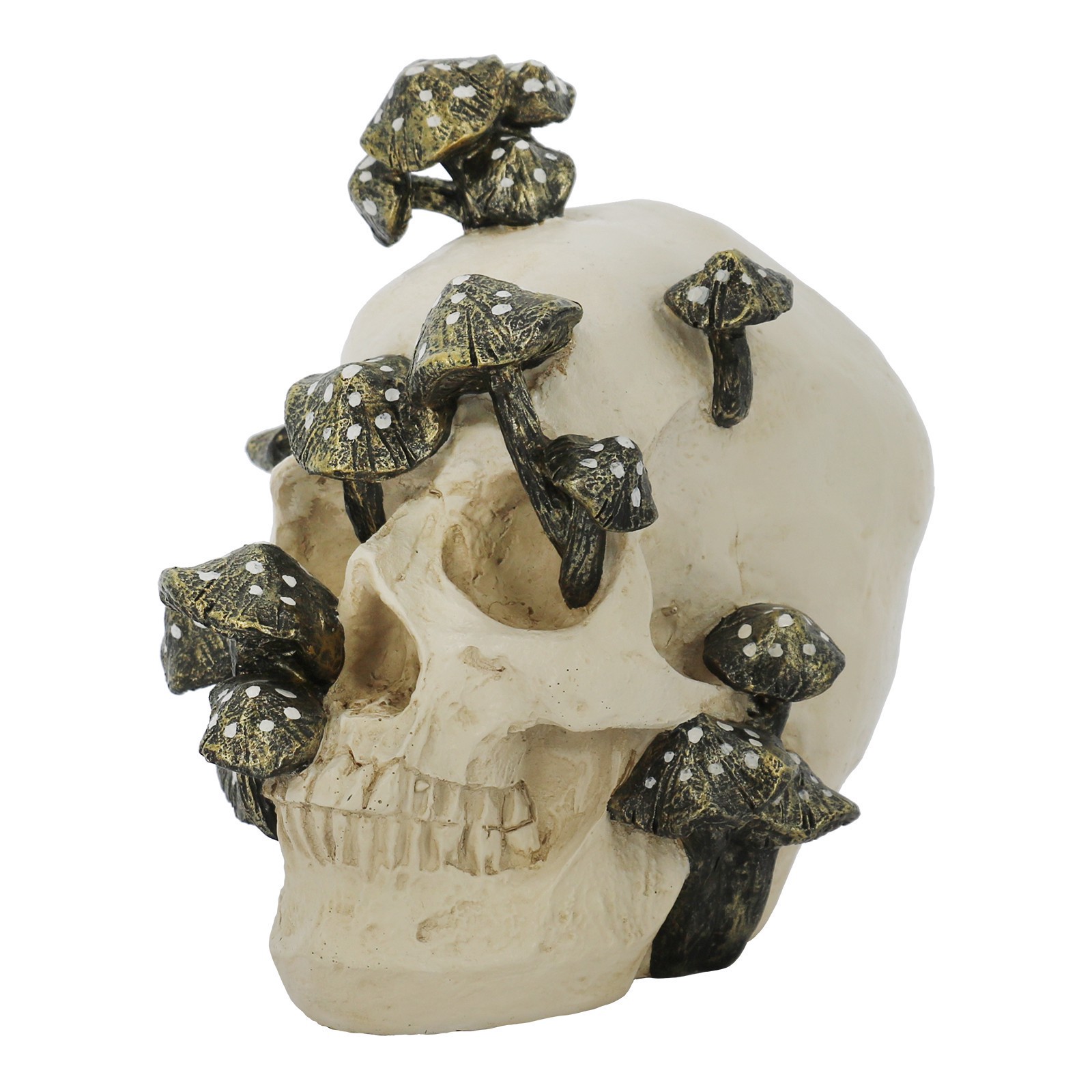 slide 3 of 4, 6.5" Mushroom-Covered Skull Tabletop Decor By Ashland, 6.5 in