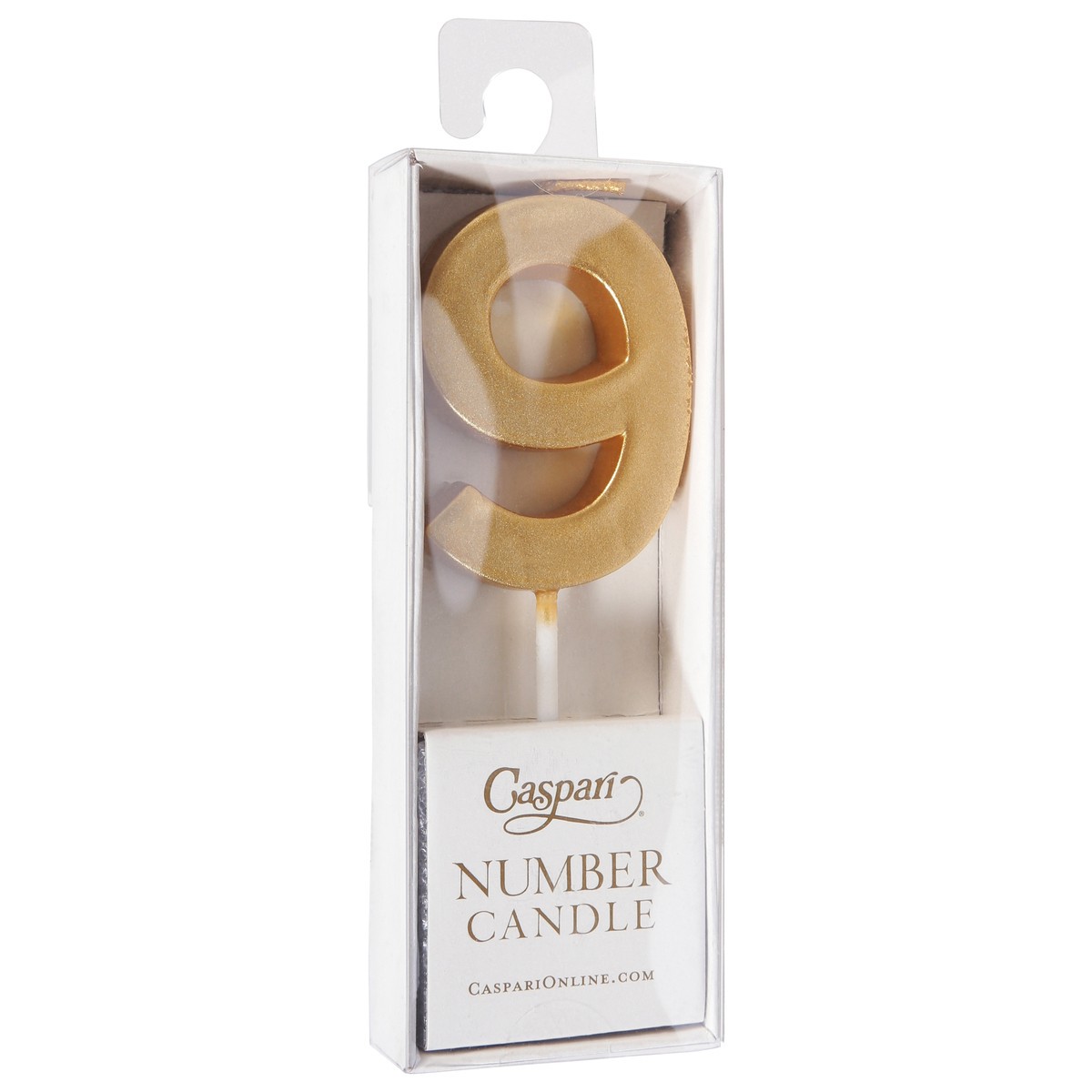 slide 7 of 9, Caspari Gold 9 Number Candle 1 ea, 1 ct