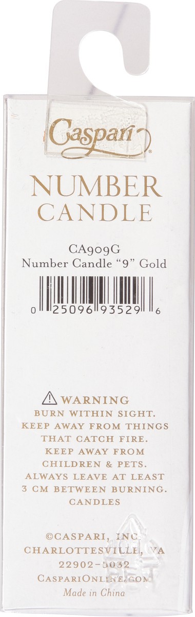 slide 4 of 9, Caspari Gold 9 Number Candle 1 ea, 1 ct